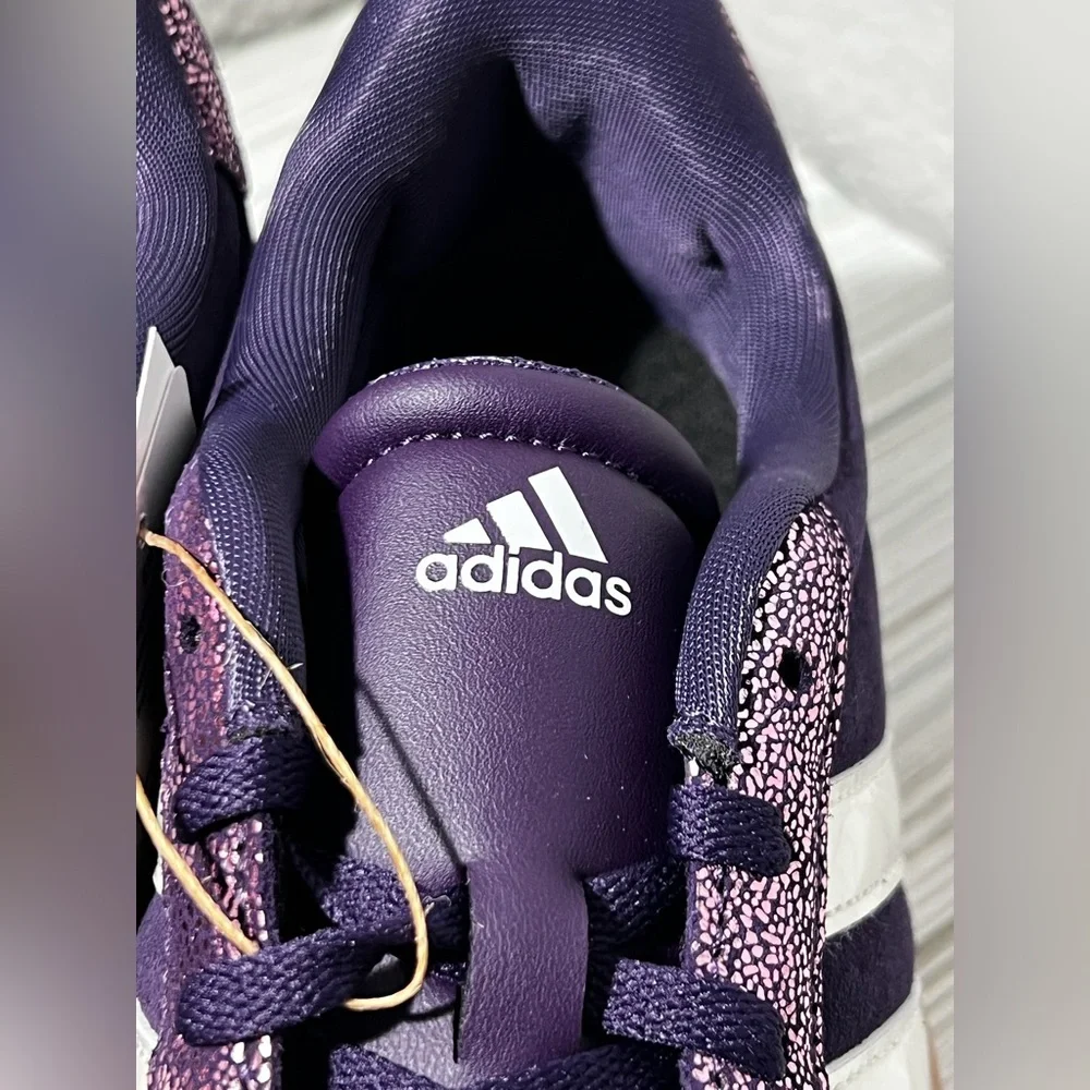 Adidas VL Court 3.0 youth kids sneakers shoes purple size 6 JS3485‎